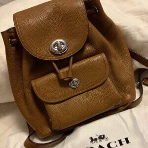 Coach Mini Turnlock Leather Rucksack Backpack